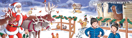 Mrs Hinch Christmas on Hinch Farm Christmas children's book, illustrated by Hannah George.