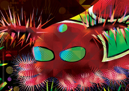Illustrator Gareth Lucas' illustrations for the children's picture book Odd Bugs