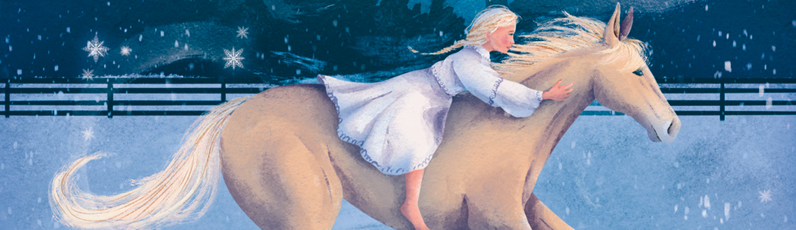 Illustrator Becky Thorns illustrated book cover for The Enchanted Horse
