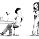 Garry Parsons internal black and white sketch illustrations for Time Travel Twins The Victorian Revolution