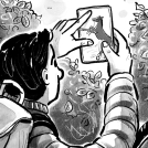 Illustrator Hannah George's internal black and white illustration for The Starlight Stables Gang The Pony Whisperer Book Cover