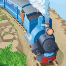 Mark Frudd train illustration for Usborne Train Snap Cards.
