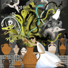 Illustrator Sam Rudd's illustrations inspired by Greek Mythology, Pandora's box.