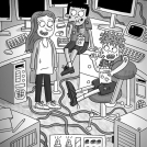 Illustrator Tim Wesson's book Robots Stole My Mum written by Alex Kirk