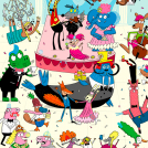 Illustrator Tim Wesson illustration spreads for Highlights Magazine