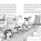 Illustrator Tim Wesson's illustrated book cover for Too Many Tims black and white spreads