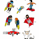 Tim Wesson illustrations for Strange Science book.